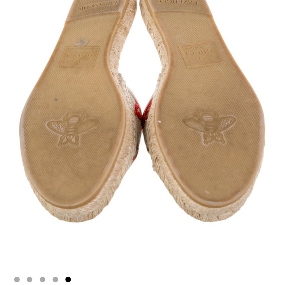 Gucci Running GG Logo Espadrille Sandals Sz 7 - Picture 3 of 4